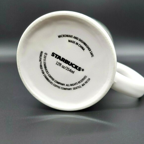 Starbucks Coffee 12 oz. White Mug with Green Mermaid Logo Cup 2015 - Picture 12 of 12